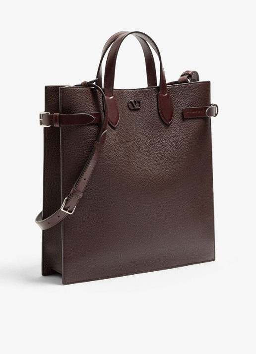 Valentino Garavani Antibes Medium handtas van kalfsleer - detail 2 donkerbruin