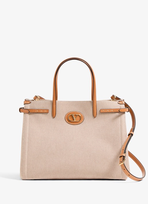 Valentino Garavani Antibes Medium shopper van canvas met leren details