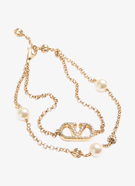 Valentino Garavani Armband met logo en kristal