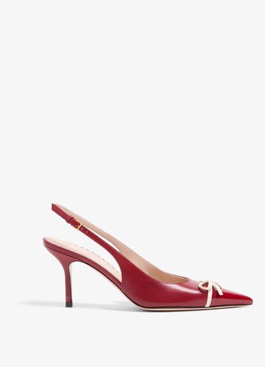 Valentino Garavani Bepointy slingback van geitenleer met lakleren details