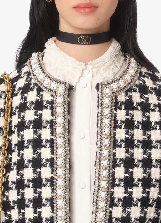 Valentino Garavani Blouse van zijde met details van kant - detail 6 gebroken wit
