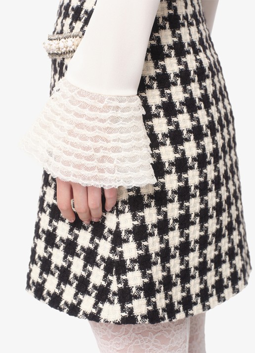 Valentino Garavani Blouse van zijde met details van kant - detail 7 gebroken wit