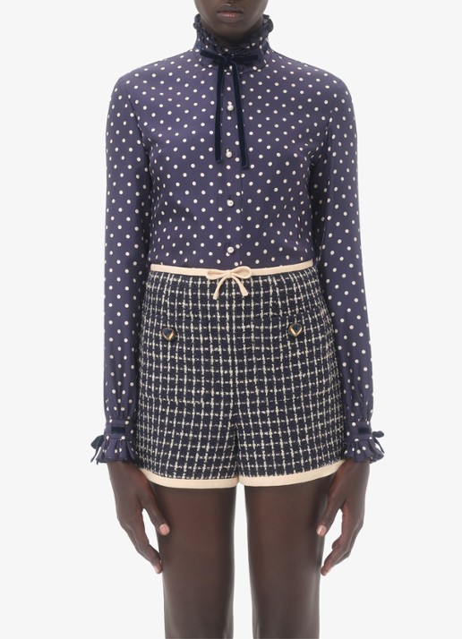 Valentino Garavani Blouse van zijde met stippenprint