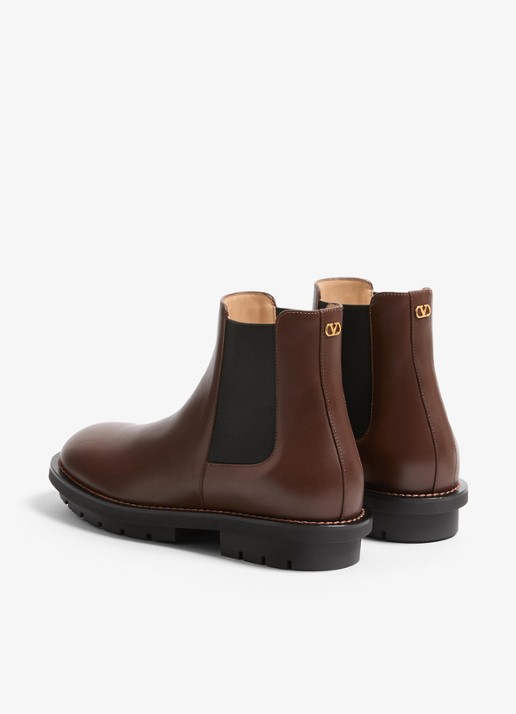 Valentino Garavani Chelsea boot van kalfsleer - achterkant 5 donkerbruin