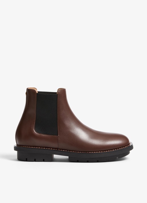 Valentino Garavani Chelsea boot van kalfsleer - voorkant 6 donkerbruin