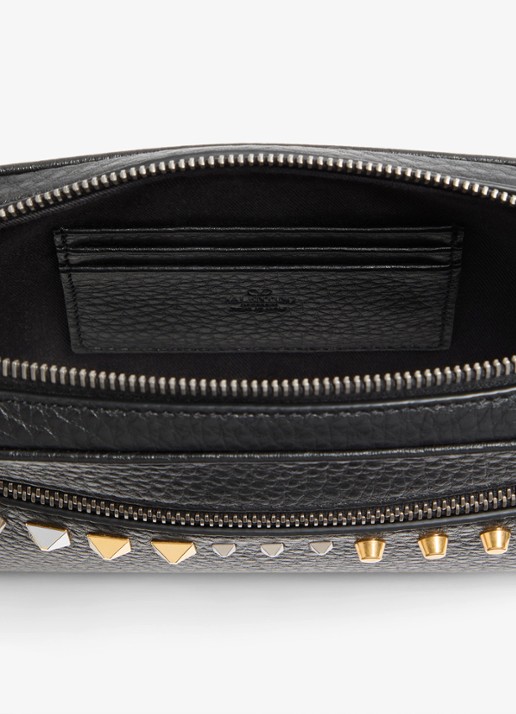 Valentino Garavani Clutch van kalfsleer met studs - detail 4 zwart