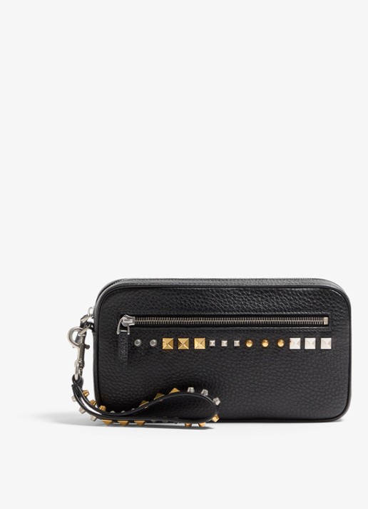 Valentino Garavani Clutch van kalfsleer met studs