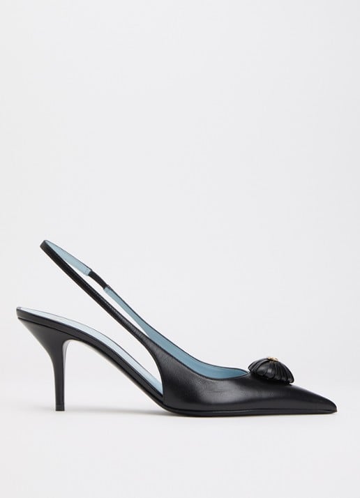 Valentino Garavani Coeur Royal slingback van geitenleer met applicatie