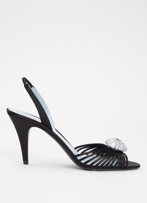 Valentino Garavani Coeur Royal slingback van satijn met applicatie