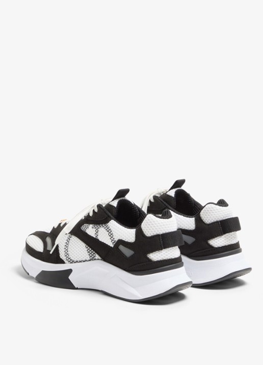 Valentino Garavani Demivee sneaker met suède details - achterkant 3 wit