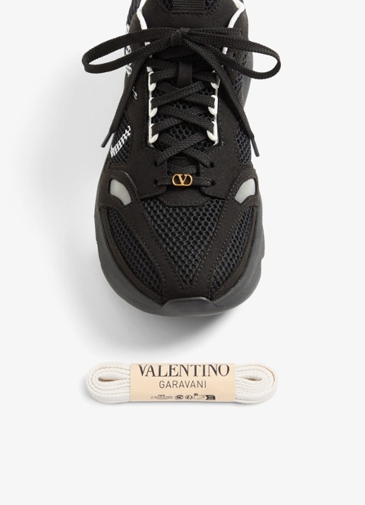 Valentino Garavani Demivee sneaker met suède details - detail 6 zwart