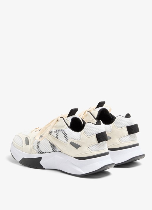Valentino Garavani Demivee sneaker met suède details - achterkant 3 gebroken wit
