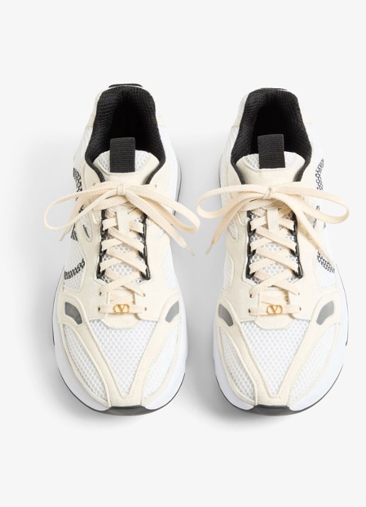 Valentino Garavani Demivee sneaker met suède details - detail 5 gebroken wit