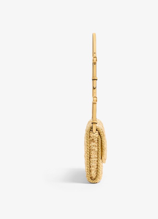 Valentino Garavani DeVain Small schoudertas met jacquard dessin en leren details - detail 3 goud