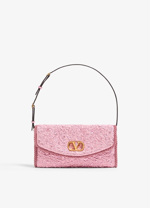 Valentino Garavani DeVain Small schoudertas met jacquard dessin en leren details