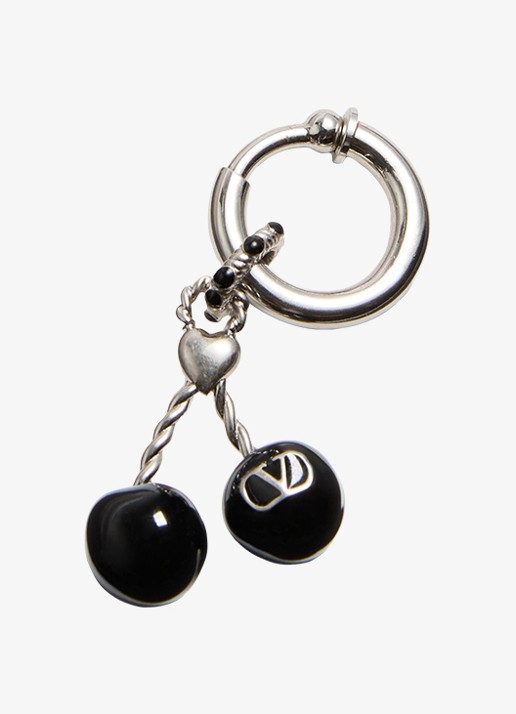 Valentino Garavani Enkele oorring met hanger - detail 4 zilver