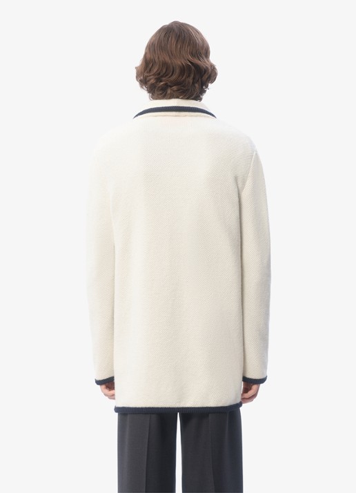 Valentino Garavani Fijngebreid vest in scheerwolblend met opgestikte zakken - achterkant creme