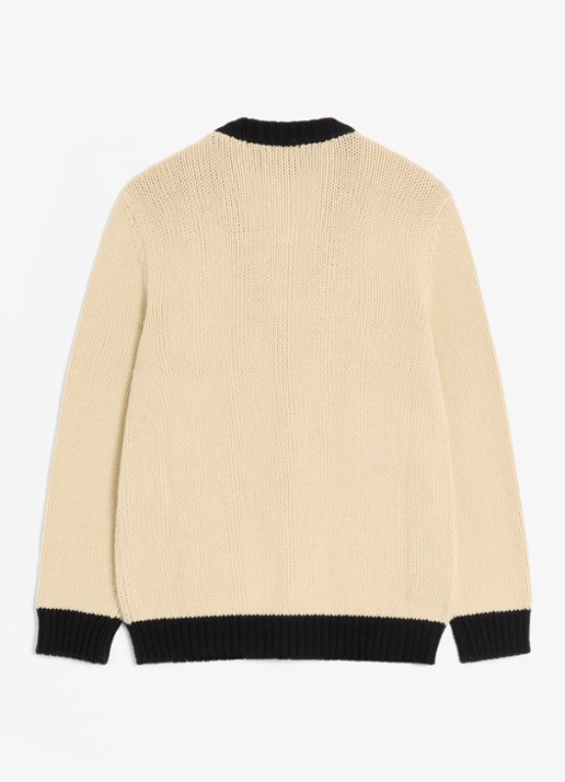 Valentino Garavani Grofgebreid vest van scheerwol met logo - achterkant creme