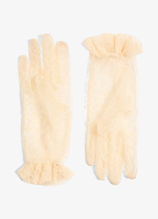 Valentino Garavani Handschoenen van kant - achterkant 3 creme
