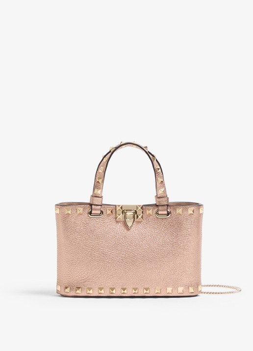 Valentino Garavani Handtas van kalfsleer met metallic finish en studs