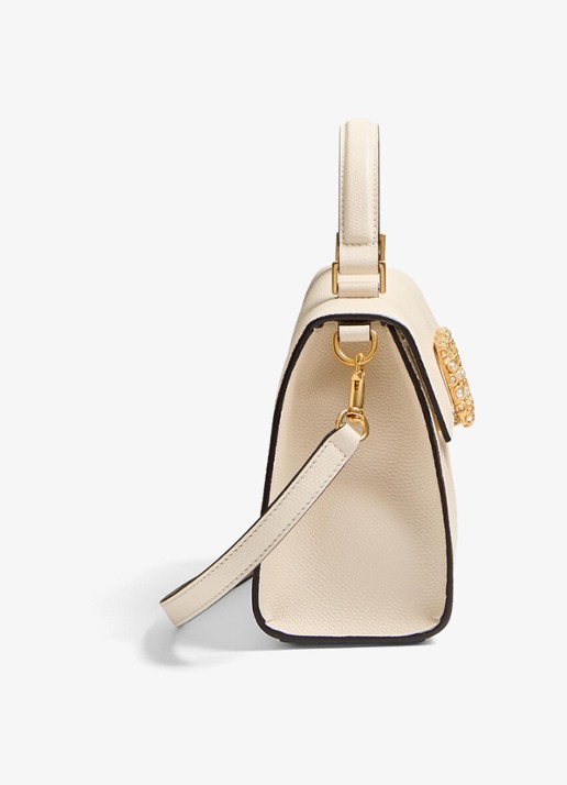 Valentino Garavani Handtas van kalfsleer - detail creme