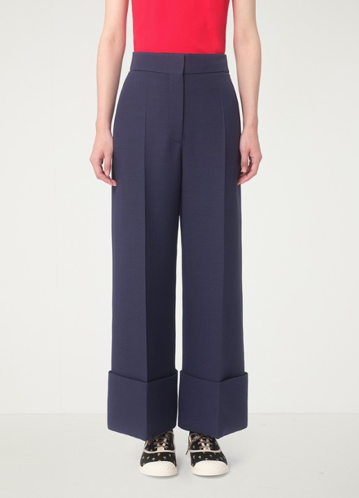 Valentino Garavani High waist loose fit pantalon in zijdeblend