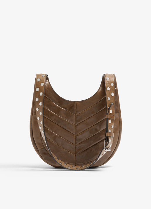 Valentino Garavani Hoboho Small schoudertas van lamsleer - achterkant 8 bruin
