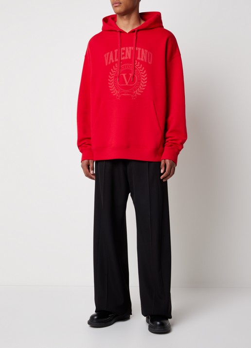 Valentino Garavani Hoodie met logoprint - voorkant 2 rood