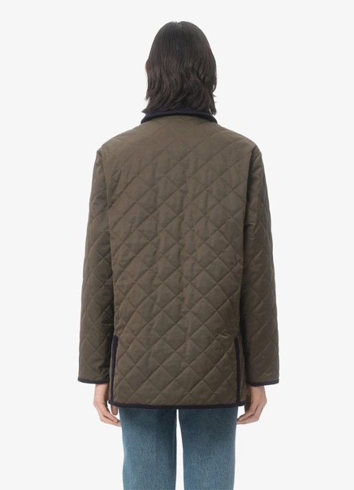 Valentino Garavani Jack met quilt patroon en opgestikte zakken - achterkant olijfgroen
