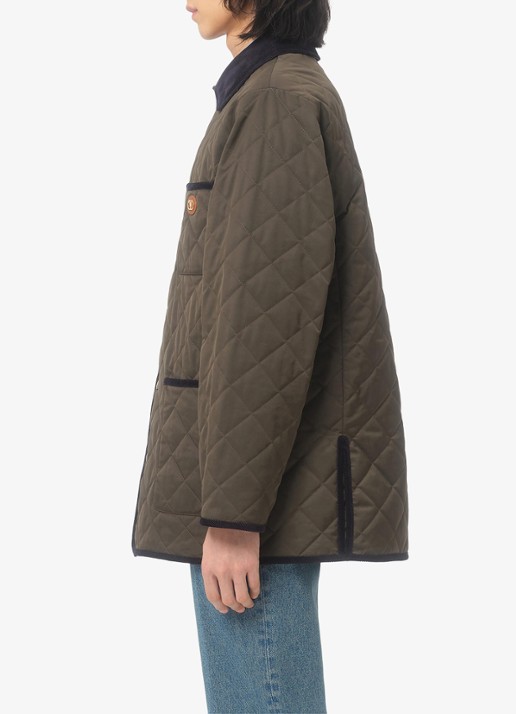 Valentino Garavani Jack met quilt patroon en opgestikte zakken - detail 5 olijfgroen