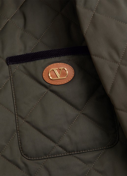 Valentino Garavani Jack met quilt patroon en opgestikte zakken - detail 7 olijfgroen