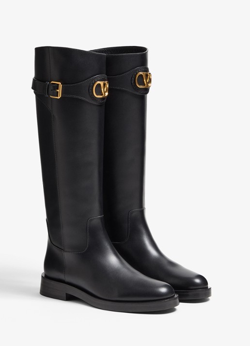 Valentino Garavani Laars van kalfsleer - detail 4 zwart