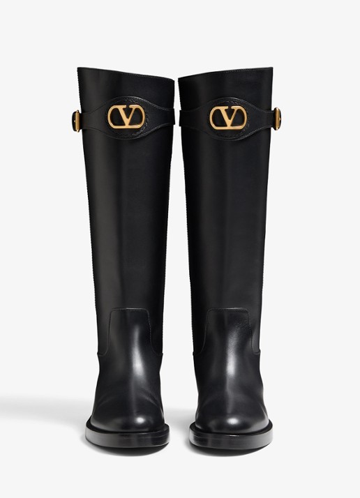 Valentino Garavani Laars van kalfsleer - detail 5 zwart