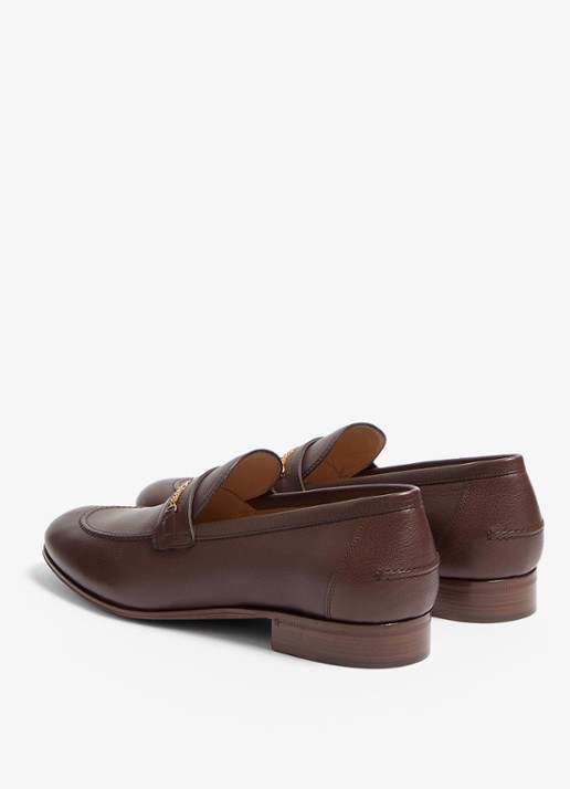 Valentino Garavani Loafer van geitenleer - achterkant bruin
