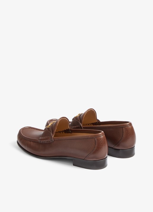 Valentino Garavani Loafer van leer - achterkant bruin