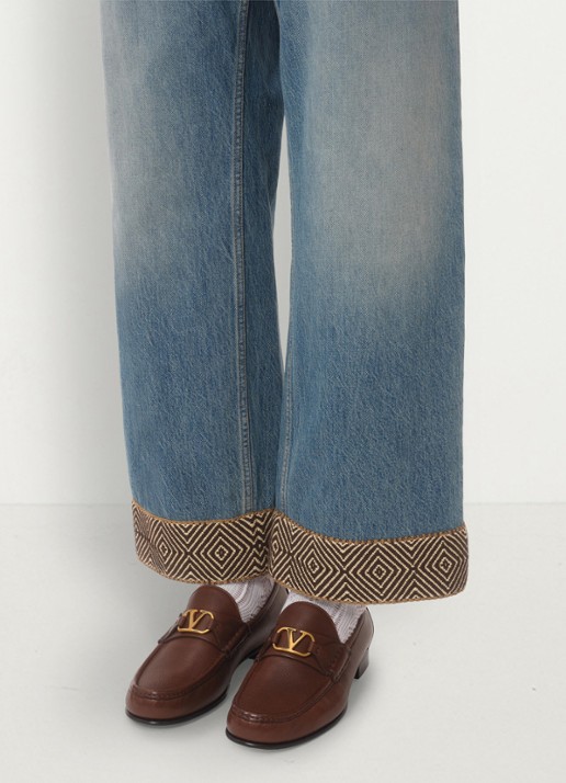 Valentino Garavani Loafer van leer - voorkant 3 bruin