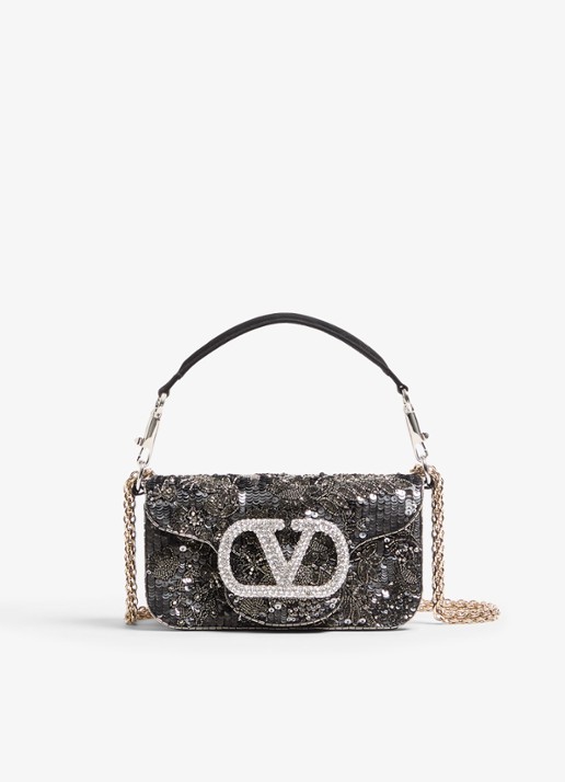Valentino Garavani Locò Small handtas met pailletten en kralendecoratie