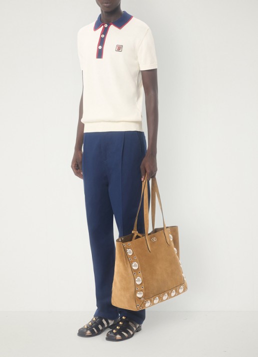 Valentino Garavani Loose fit chino met steekzakken - voorkant 3 donkerblauw