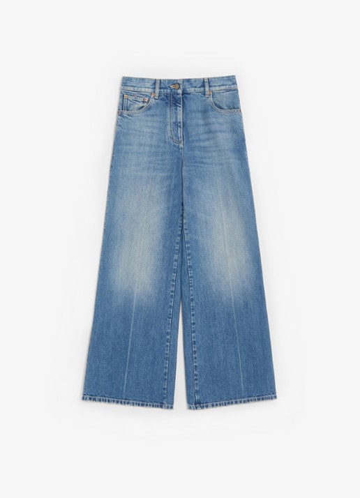 Valentino Garavani Mid waist flared jeans met medium wassing - voorkant 2 indigo