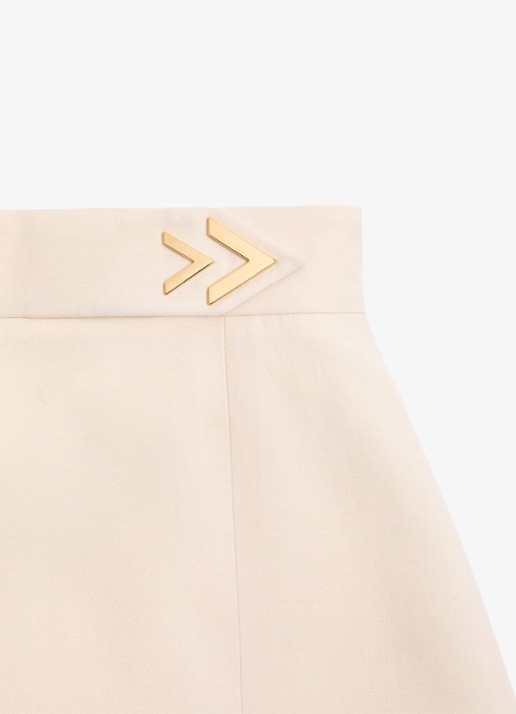 Valentino Garavani Midi A-lijn rok in zijdeblend - detail 4 creme