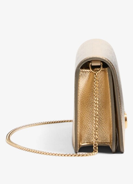 Valentino Garavani Mini crossbodytas van leer met metallic finish - detail 5 goud