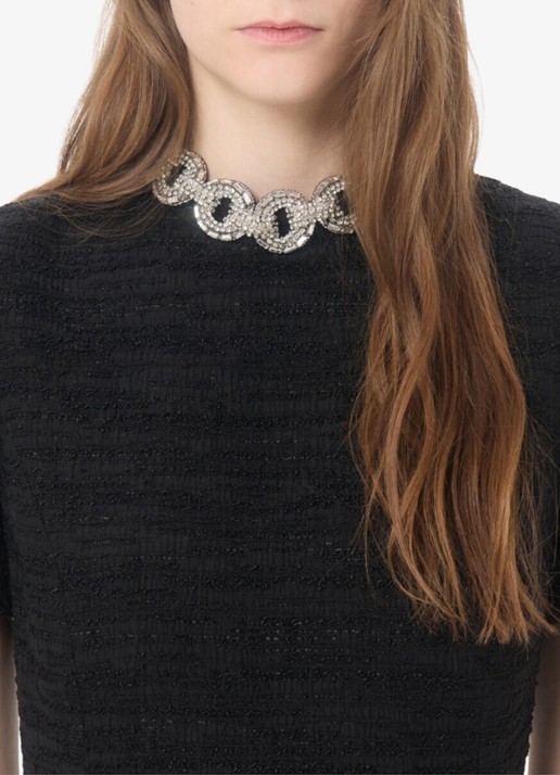 Valentino Garavani Mini jurk met tweed-look - detail 4 zwart