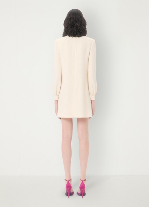 Valentino Garavani Mini tuniekjurk van zijde met strass - achterkant creme