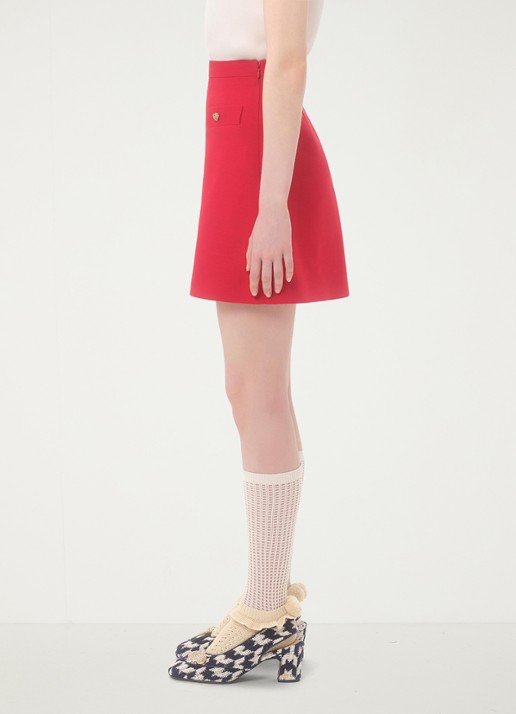 Valentino Garavani Minirok in zijdeblend - detail 2 rood
