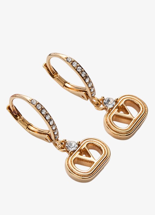 Valentino Garavani Oorhangers met logo - detail 3 goud