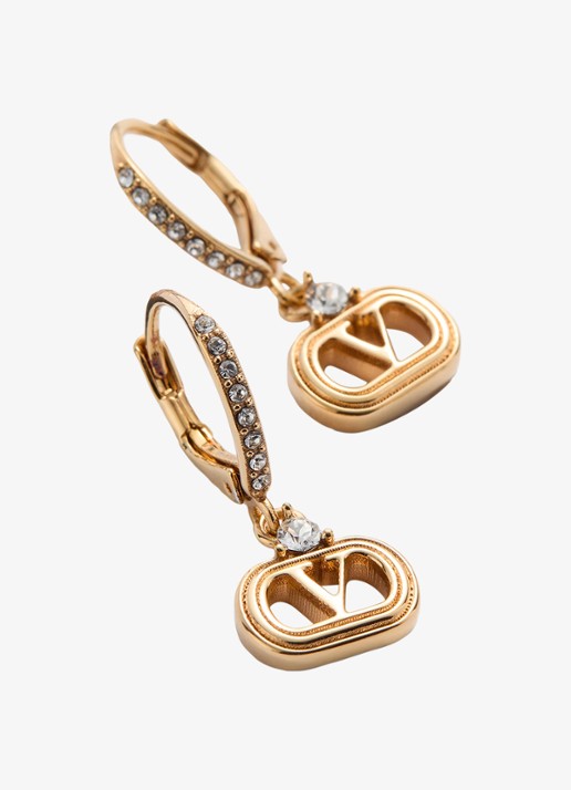 Valentino Garavani Oorhangers met logo - detail 4 goud