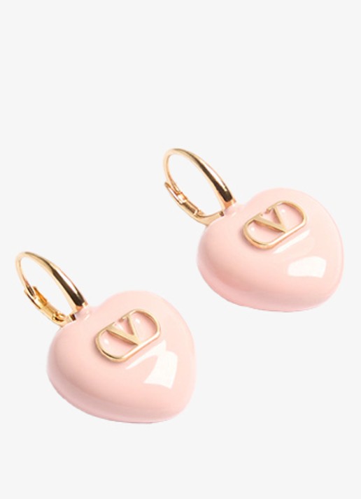 Valentino Garavani Oorhangers met logo - detail 3 roze