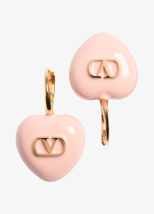 Valentino Garavani Oorhangers met logo - detail 4 roze