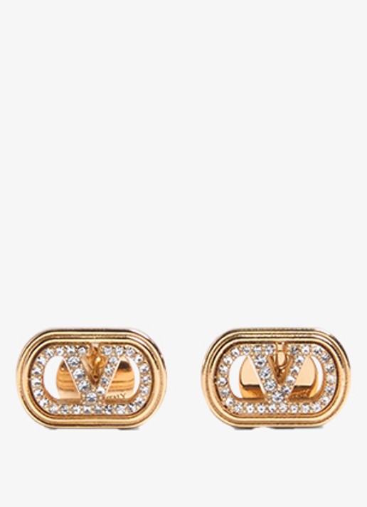 Valentino Garavani Oorknopjes met logo en kristal