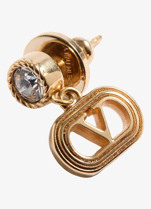Valentino Garavani Oorknopjes met logo - detail 2 goud